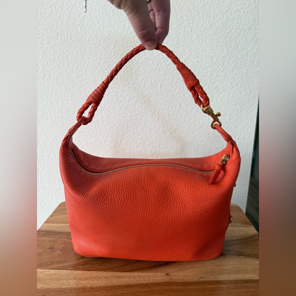 FIRM - Bottega Veneta Orange Hobo style Leather Purse